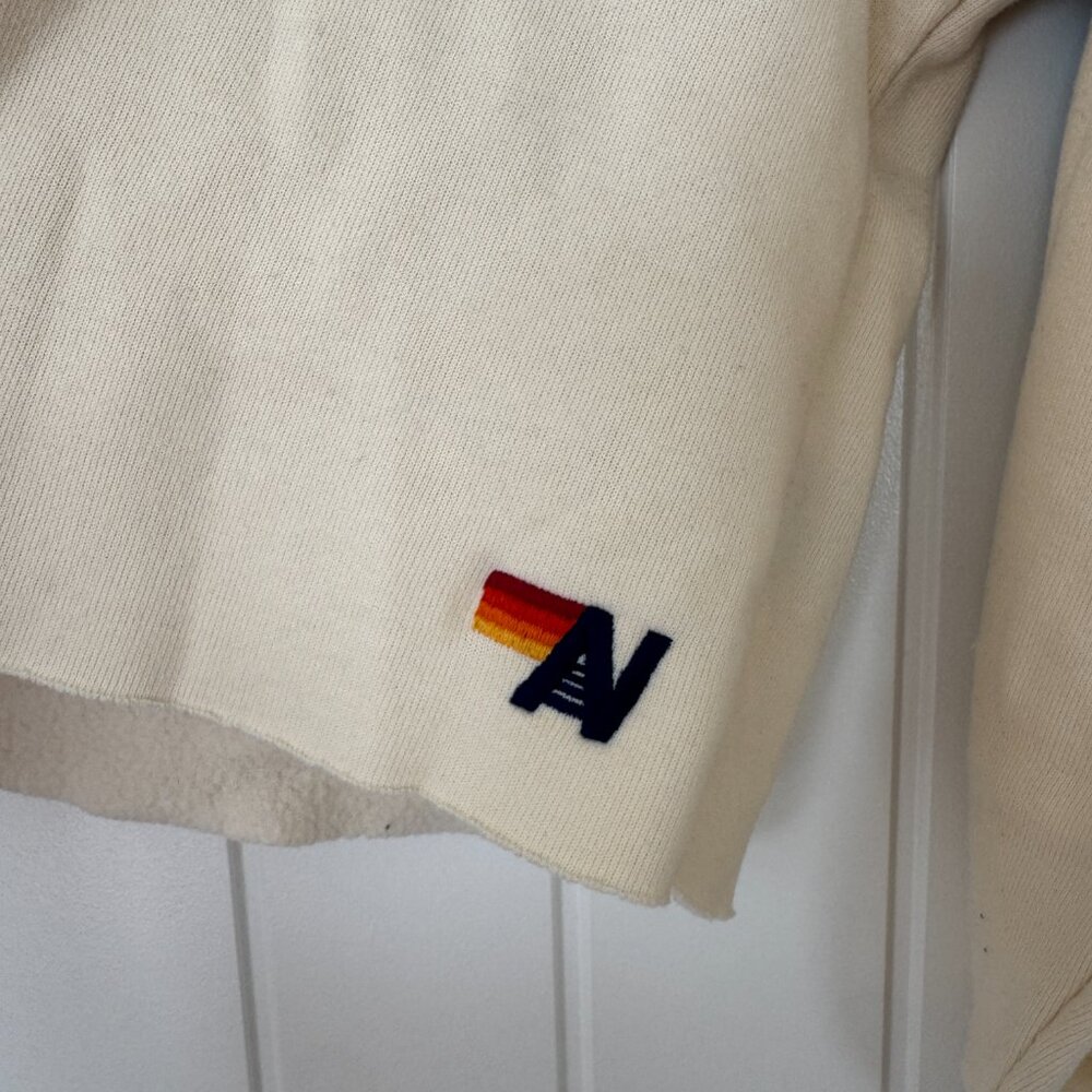Aviator Nation Classic Stripe Cropped Crew Sweatshirt - Picture 2 of 5